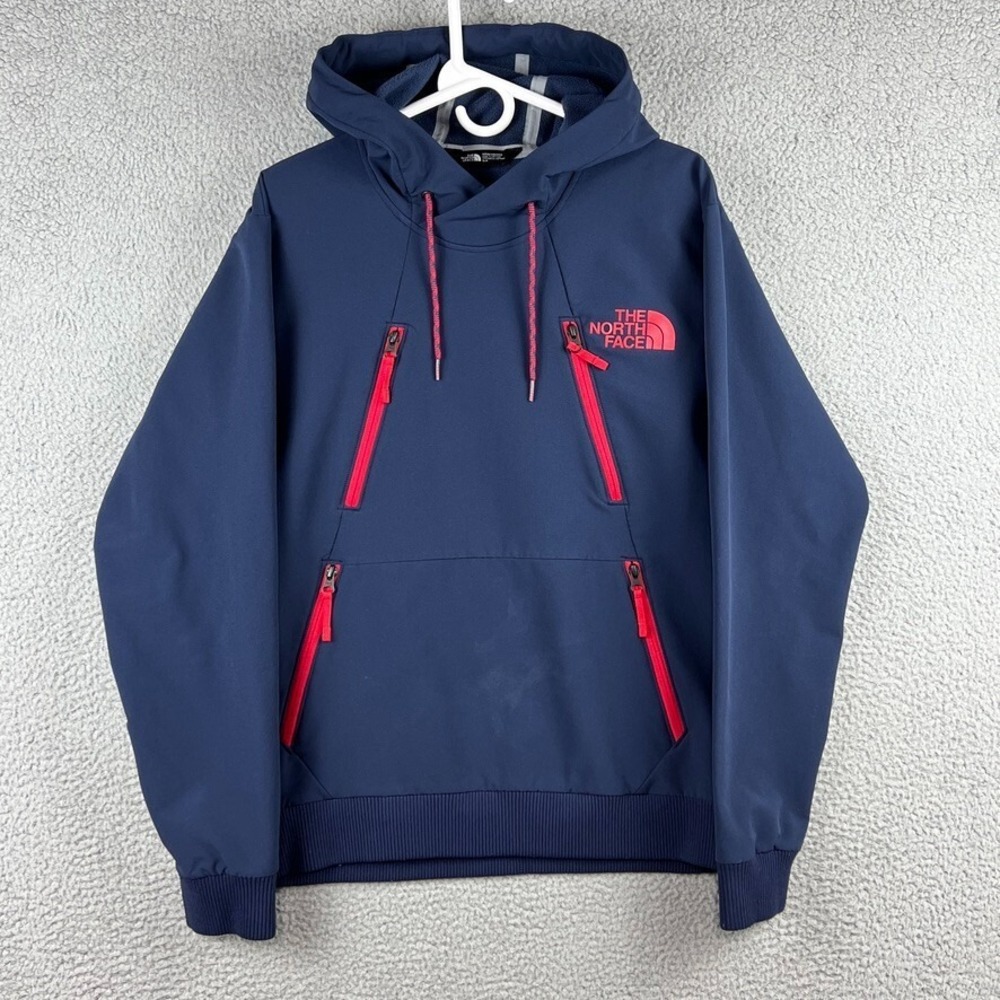 The North Face Men's Small‎ Tekno Pullover Hoodie Jacket Navy Blue (stain/wear)